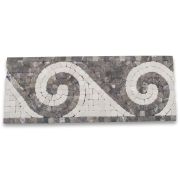 Surf Emperador 4.75x12 Marble Mosaic Border Listello Tile Tumbled