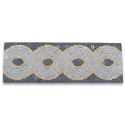 Wave Nero 4x12 Marble Mosaic Border Listello Tile Tumbled