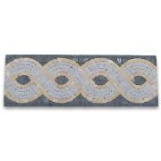 Wave Nero 4x12 Marble Mosaic Border Listello Tile Tumbled