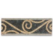 Swirl Nero 4x12 Marble Mosaic Border Listello Tile Tumbled