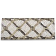 Petra Emperador 4.75x12 Marble Mosaic Border Listello Tile Tumbled