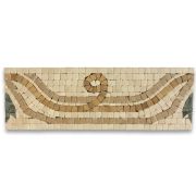 Leaf Verde 4x12 Marble Mosaic Border Listello Tile Tumbled