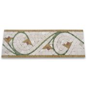 Agean Antique 5x14-1/2 Marble Mosaic Border Tumbled