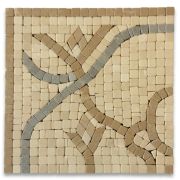 Carina Beige 7-1/2x7-1/2 Marble Mosaic Border Corner Tumbled