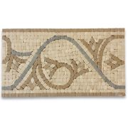 Carina Beige 7.5x13.5 Marble Mosaic Border Listello Tile Tumbled