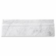 Carrara White 4x12 Baseboard Crown Molding Honed