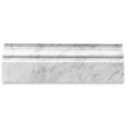 Carrara White 4x12 Baseboard Crown Molding Polished