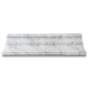Carrara White Marble Large Cap Crown Square Edge Trim Molding Honed