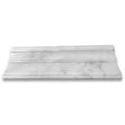 Carrara White Marble Large Cap Crown Square Edge Trim Molding Polished