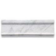 Carrara White Marble 4x12 Plaza Trim Molding Honed