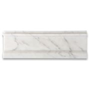 Carrara White Marble 4x12 Plaza Trim Molding Polished