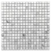 Carrara White 5/8x5/8 Square Mosaic Tile Honed