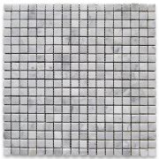 Carrara White 5/8x5/8 Square Mosaic Tile Polished