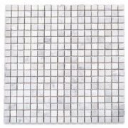 Carrara White 5/8x5/8 Square Mosaic Tile Tumbled