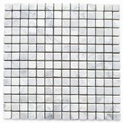 Carrara White 3/4x3/4 Square Mosaic Tile Tumbled