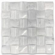 Carrara White 3D Cambered 2x2 Curved Arched Mosaic Tile Polished