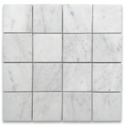 Carrara White Marble 3x3 Square Mosaic Tile Honed