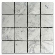 Carrara White Marble 3x3 Square Mosaic Tile Polished