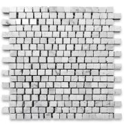 Carrara White 3/4x3/4 Hand Clipped Random Broken Mosaic Tile Polished