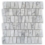 Carrara White Marble 2 inch Trapezoid Mosaic Tile Polished
