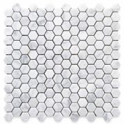 Carrara White 1 inch Hexagon Mosaic Tile Polished