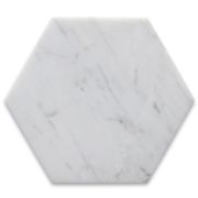 Carrara White 6 inch Hexagon Tile Honed