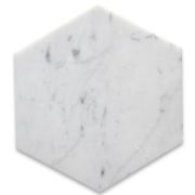 Carrara White 6 inch Hexagon Tile Polished