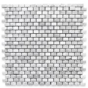 Carrara White 5/8x3/4 Mini Brick Mosaic Tile Polished