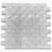 Carrara White 3D Cambered 1x2 Brick Curved Arched Mosaic Tile Polished