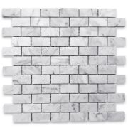 Carrara White 1x2 Medium Brick Mosaic Tile Honed