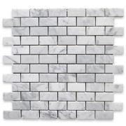 Carrara White 1x2 Medium Brick Mosaic Tile Polished