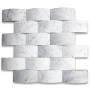 Carrara White 3D Cambered 2x4 Subway Curved Arched Mosaic Tile Honed