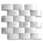 Carrara White 3D Cambered 2x4 Subway Curved Arched Mosaic Tile Polished