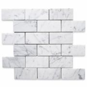 Carrara White 2x4 Grand Brick Subway Mosaic Tile Honed