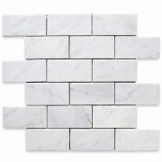 Carrara White 2x4 Grand Brick Subway Mosaic Tile Polished