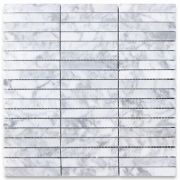Carrara White 5/8x4 Rectangular Stacked Mosaic Tile Polished