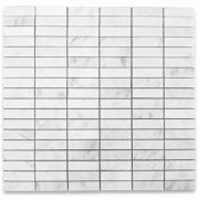 Carrara White 5/8x2 Rectangular Stacked Mosaic Tile Honed