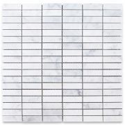 Carrara White 5/8x2 Rectangular Stacked Mosaic Tile Polished