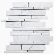 Carrara White Random Strip Modern Brick Mosaic Tile Honed