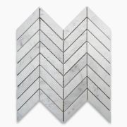 Carrara White Marble 1x4 Chevron Mosaic Tile Honed