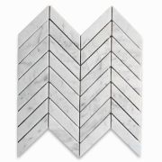 Carrara White Marble 1x4 Chevron Mosaic Tile Polished