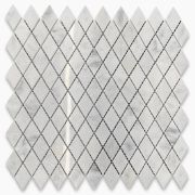 Carrara White 1x1-7/8 Rhomboid Diamond Mosaic Tile Polished