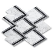 Carrara White Marble Mountain Peaks Bardiglio Gray and Nero Marquina Black Arrowhead Honed