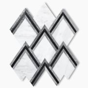 Carrara White Marble Mountain Peaks Bardiglio Gray and Nero Marquina Black Arrowhead Polished