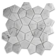 Carrara White Marble Pentagon Mosaic Tile Polished