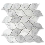 Carrara White Marble Medi Leaf Shape Mosaic Tile Polished