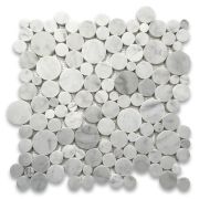 Carrara White Bubble Round Mosaic Tile Honed