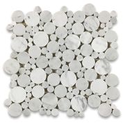 Carrara White Bubble Round Mosaic Tile Polished