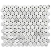 Carrara White Marble 1 inch Penny Round Mosaic Tile Honed