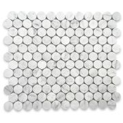 Carrara White Marble 1 inch Penny Round Mosaic Tile Polished